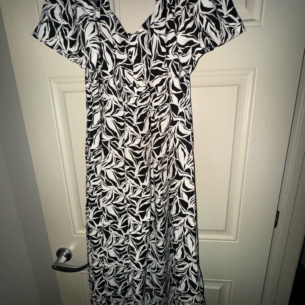 A New Day Black and White Maxi Sundress